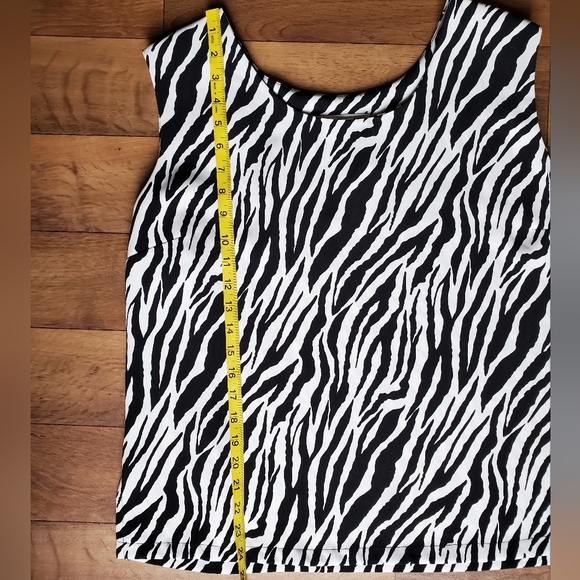 She's Line New York Black & White Zebra Print Tank Top Size 16 - Picture 3 of 5